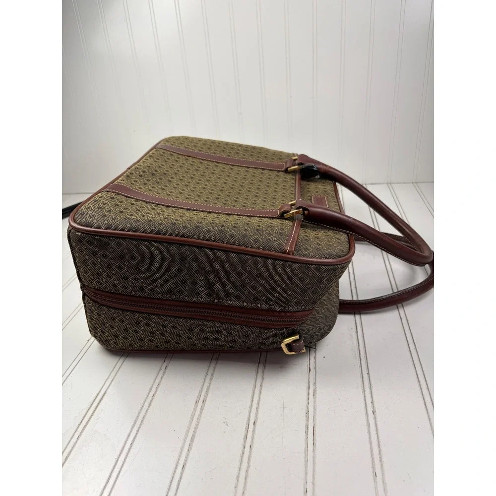 Hartmann Wings Vintage Monogram Leather Brown Carry On Luggage Unisex
